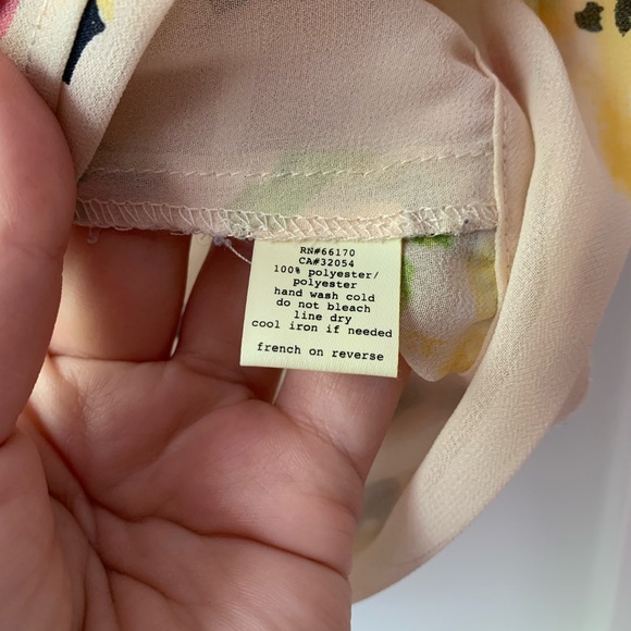 Anthropologie Pins and Needles Watercolor Chiffon Blouse size M - Picture 6 of 11